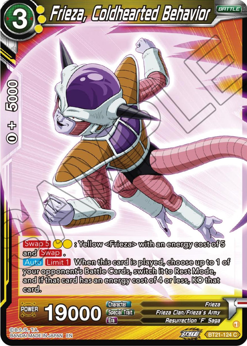 Frieza, Coldhearted Behavior (BT21-124) [Wild Resurgence]