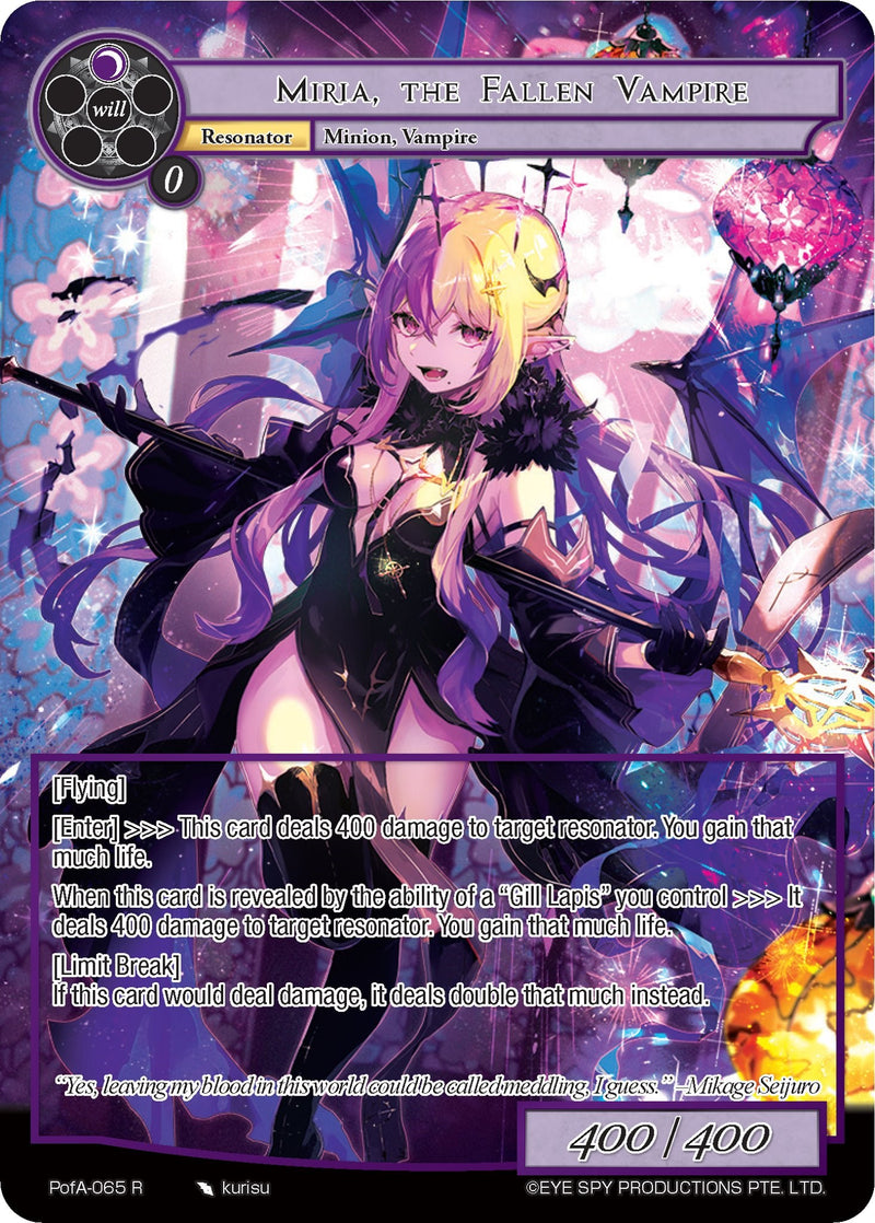 Miria, the Fallen Vampire (Full Art) (PofA-065) [Alice Origin IV: Prologue of Attoractia]