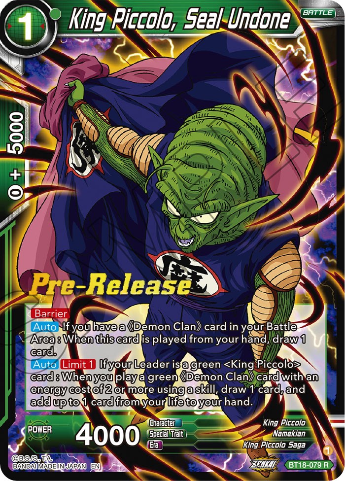 King Piccolo, Seal Undone (BT18-079) [Dawn of the Z-Legends Prerelease Promos]