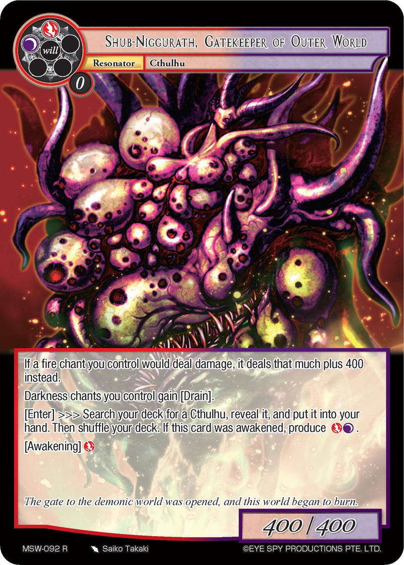 Shub-Niggurath, Gatekeeper of Outer World (MSW-092) [The Magic Stone War - Zero]