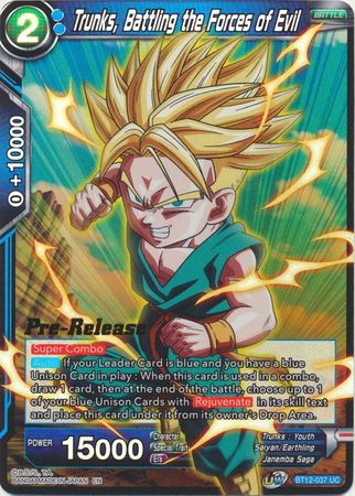 Trunks, Battling the Forces of Evil (BT12-037) [Vicious Rejuvenation Prerelease Promos]