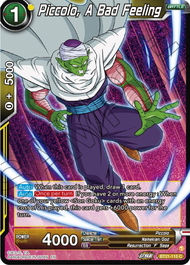 Piccolo, A Bad Feeling (BT21-115) [Wild Resurgence]