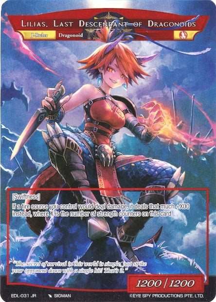 Lilias, Last Descendant of Dragonoids (Full Art Ruler) (EDL-031 RR/JR) [The Epic of the Dragon Lord]