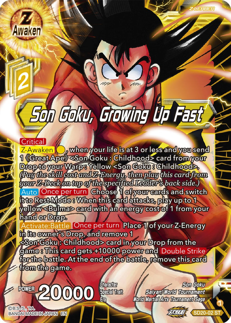 Son Goku, Growing Up Fast (SD20-02) [Dawn of the Z-Legends]