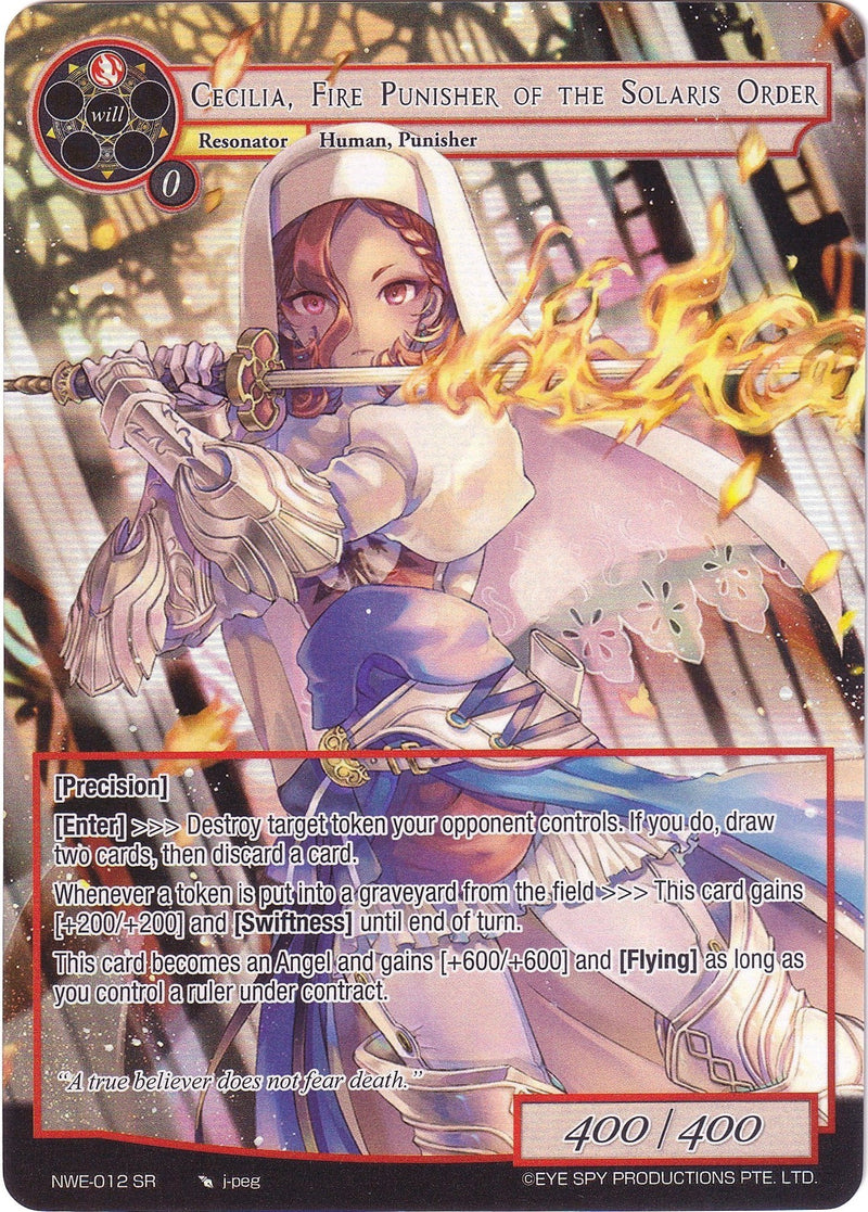 Cecilia, Fire Punisher of the Solaris Order (Full Art) (NWE-012 SR) [A New World Emerges]