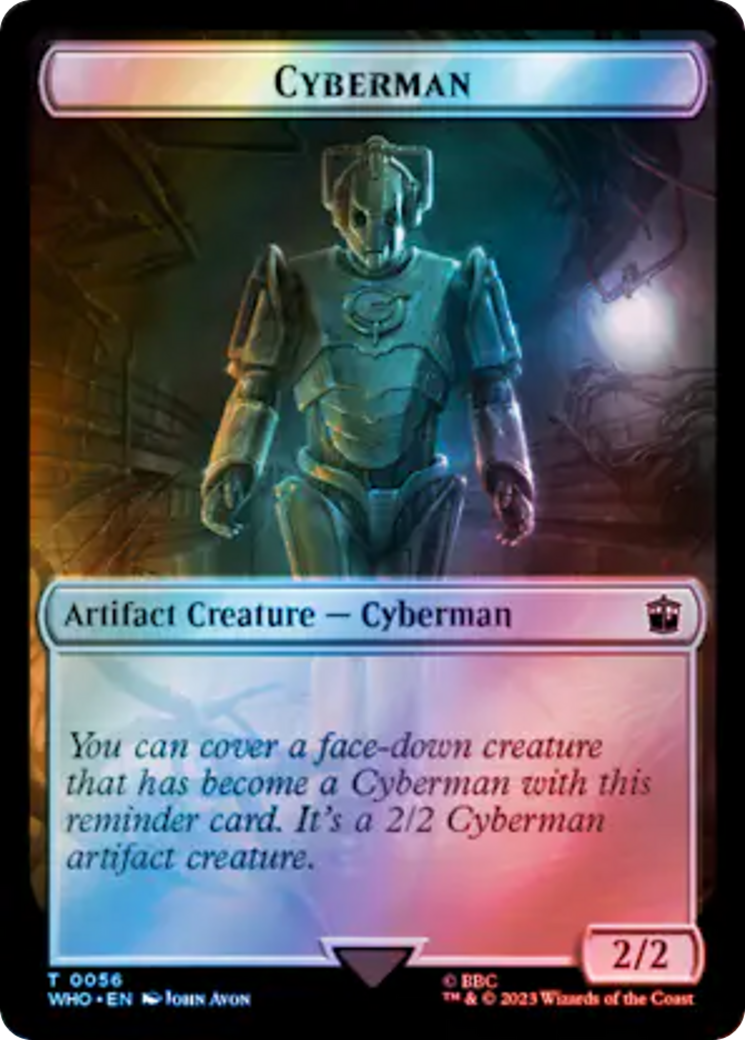 Soldier // Cyberman Double-Sided Token (Surge Foil) [Doctor Who Tokens]