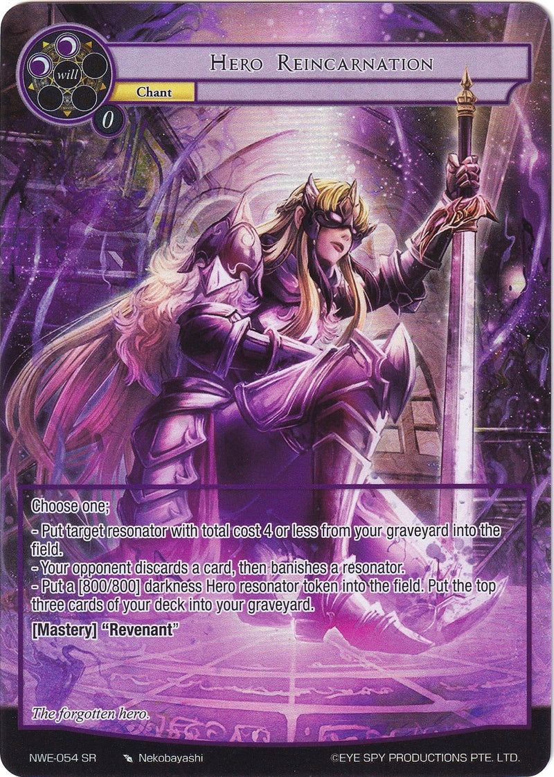 Hero Reincarnation (Full Art) (NWE-054 SR) [A New World Emerges]