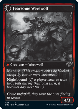 Fearful Villager // Fearsome Werewolf [Innistrad: Double Feature]