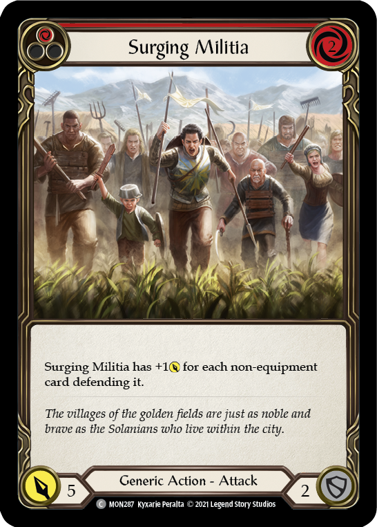 Surging Militia (Red) [MON287-RF] (Monarch)  1st Edition Rainbow Foil