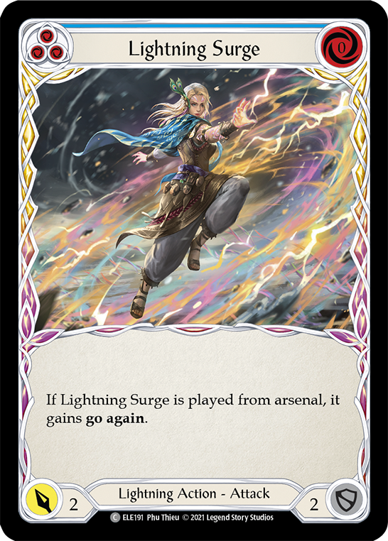 Lightning Surge (Blue) [ELE191] (Tales of Aria)  1st Edition Rainbow Foil