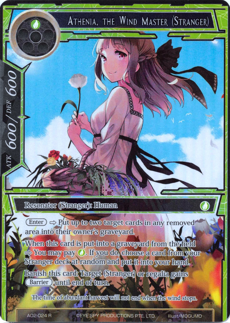 Athenia, the Wind Master (Stranger) (Full Art) (AO2-024) [Alice Origin II]