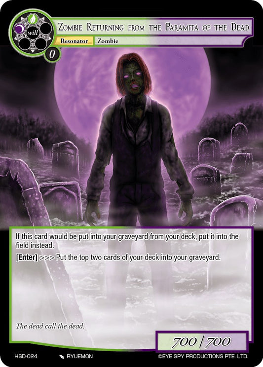 Zombie Returning from the Paramita of the Dead (HSD-024) [Starter Deck: Hero Cluster]