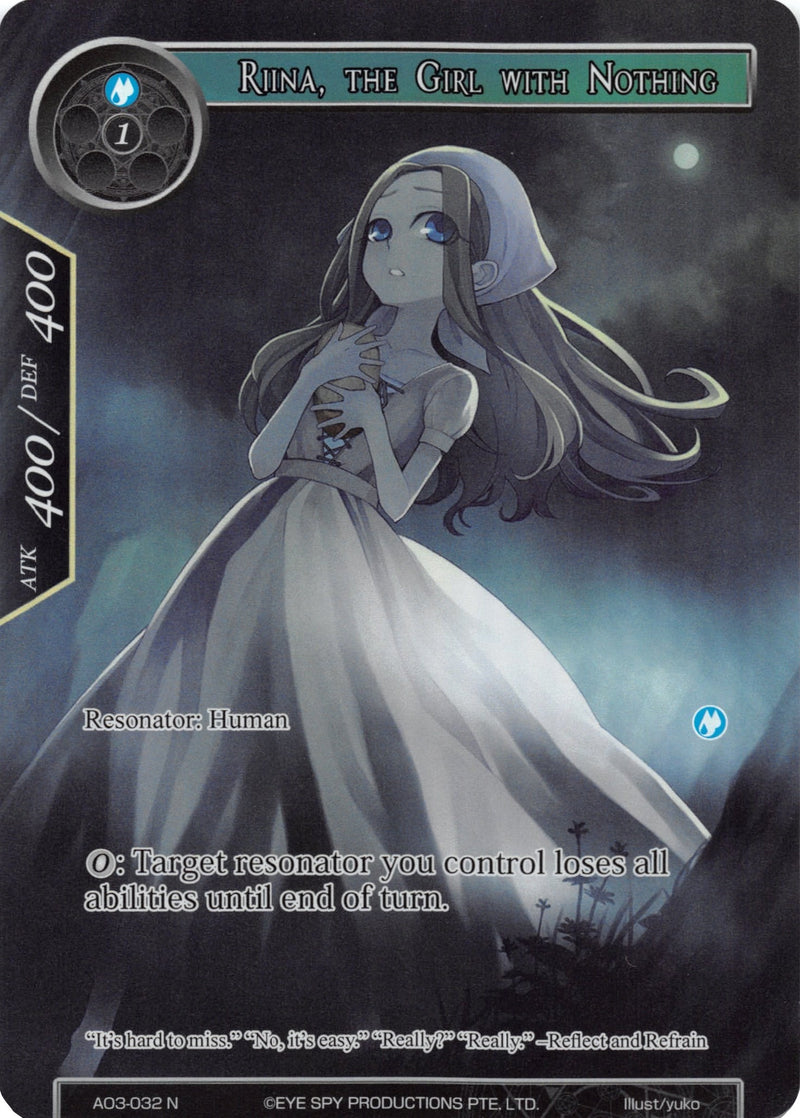 Riina, the Girl with Nothing (Full Art) (AO3-032) [Alice Origin III]