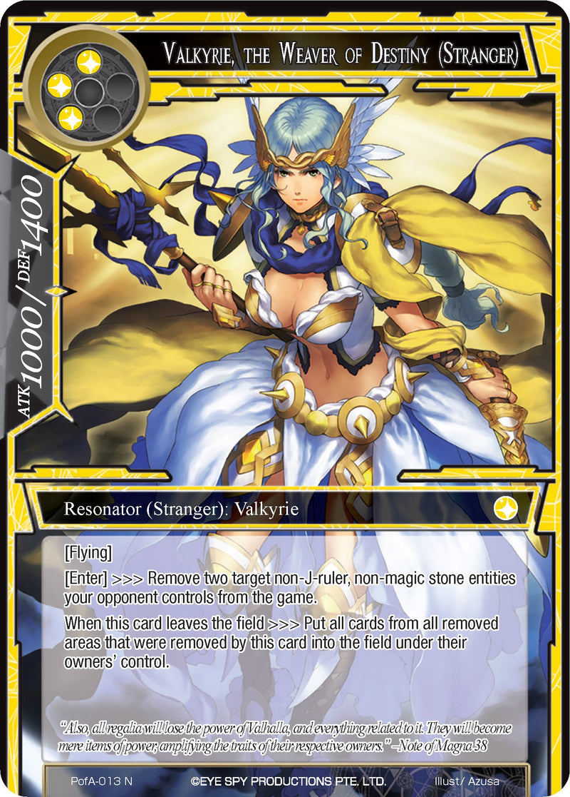 Valkyrie, the Weaver of Destiny (Stranger) (PofA-013) [Alice Origin IV: Prologue of Attoractia]