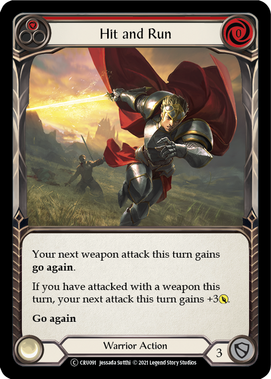 Hit and Run (Red) [U-CRU091] (Crucible of War Unlimited)  Unlimited Rainbow Foil