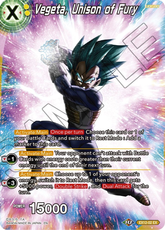 Vegeta, Unison of Fury (EX12-02) [Theme Selection: History of Vegeta]