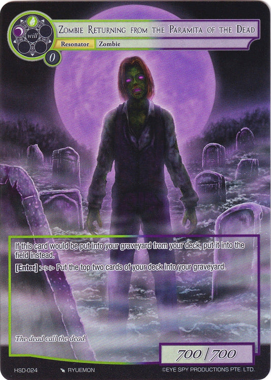 Zombie Returning from the Paramita of the Dead (Full Art) (HSD-024) [Starter Deck: Hero Cluster]
