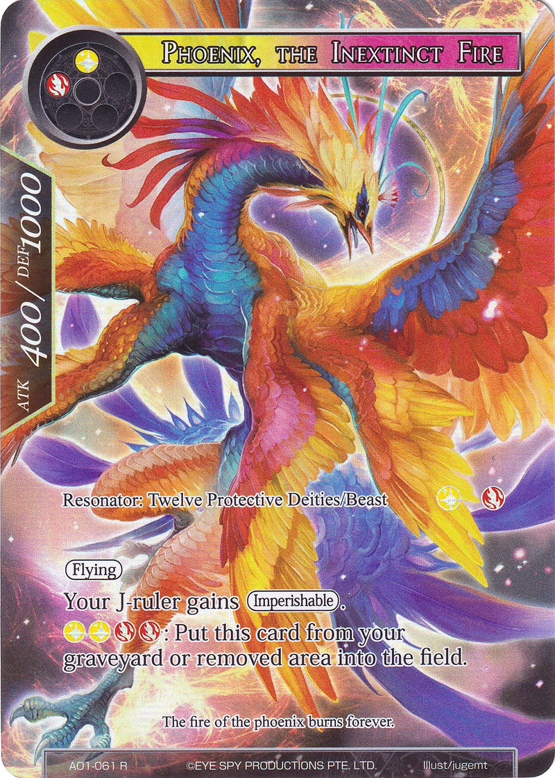 Phoenix, the Inextinct Fire (Full Art) (AO1-061) [Alice Origin]