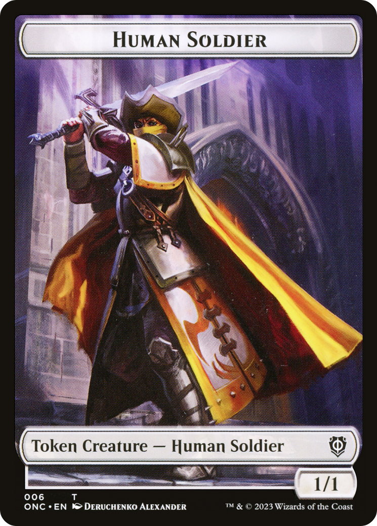 Human Soldier // Elephant Double-Sided Token [Phyrexia: All Will Be One Commander Tokens]