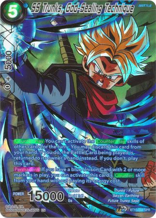 dragon ball super card game rise of the unison warrior SS Trunks, God-Sealing Technique (SPR) (BT10-044) [Rise of the Unison