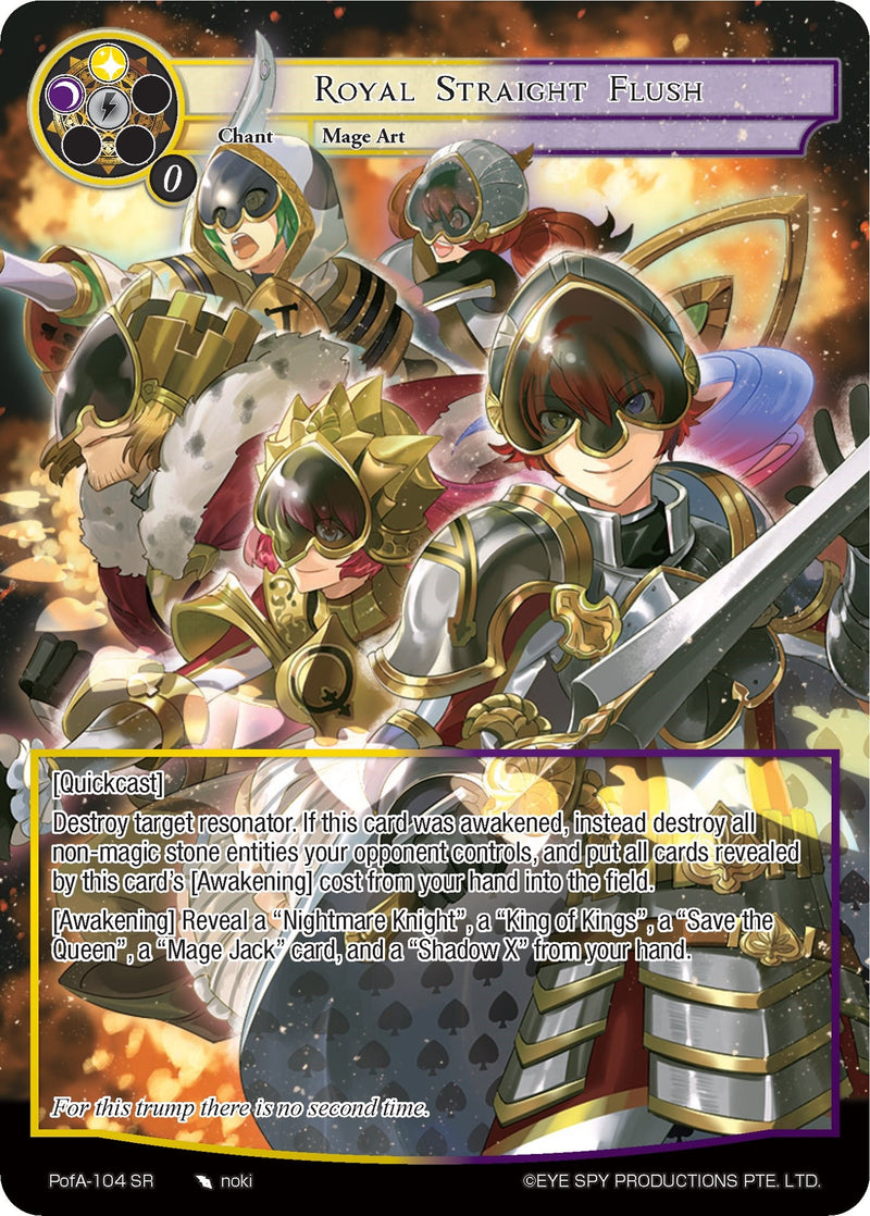 Royal Straight Flush (Full Art) (PofA-104) [Alice Origin IV: Prologue of Attoractia]