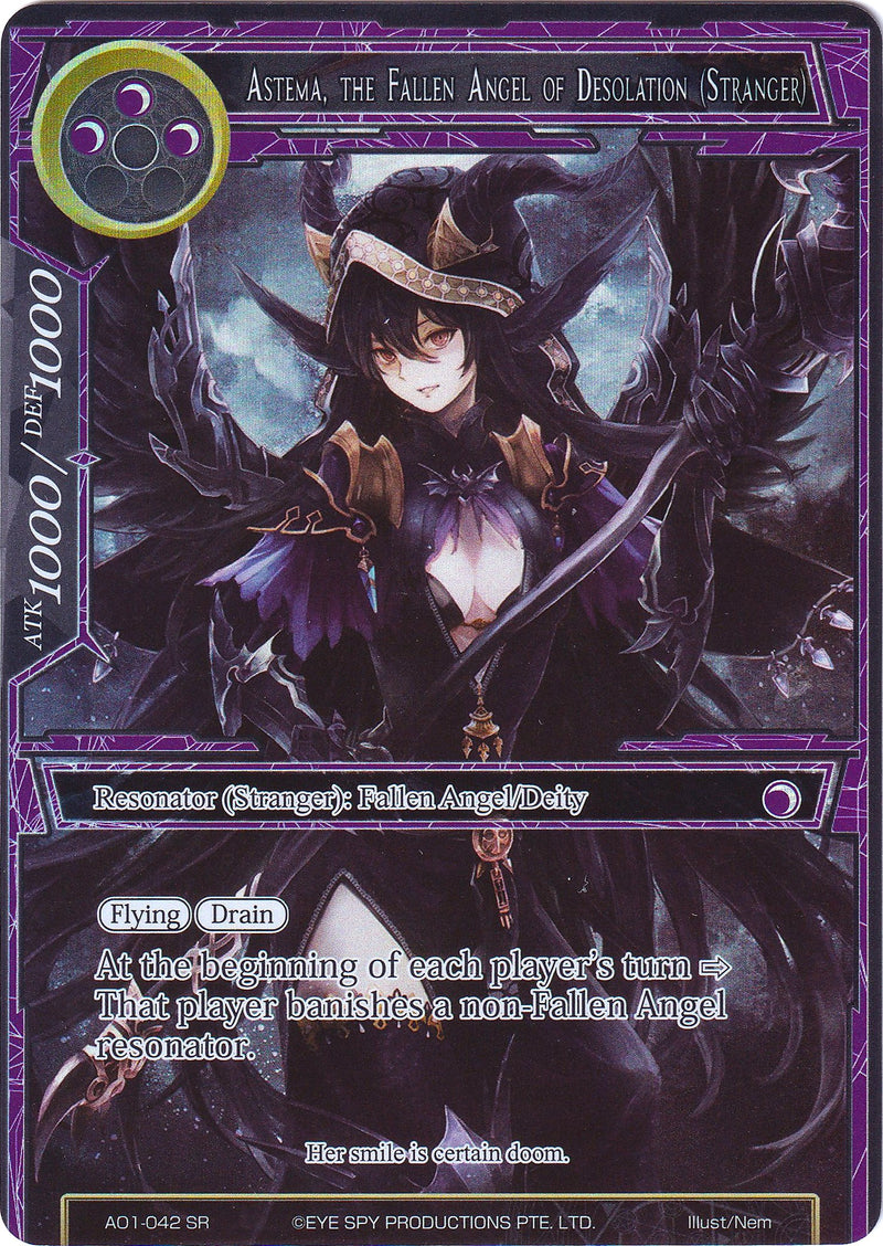 Astema, the Fallen Angel of Desolation (Stranger) (Full Art) (AO1-042) [Alice Origin]