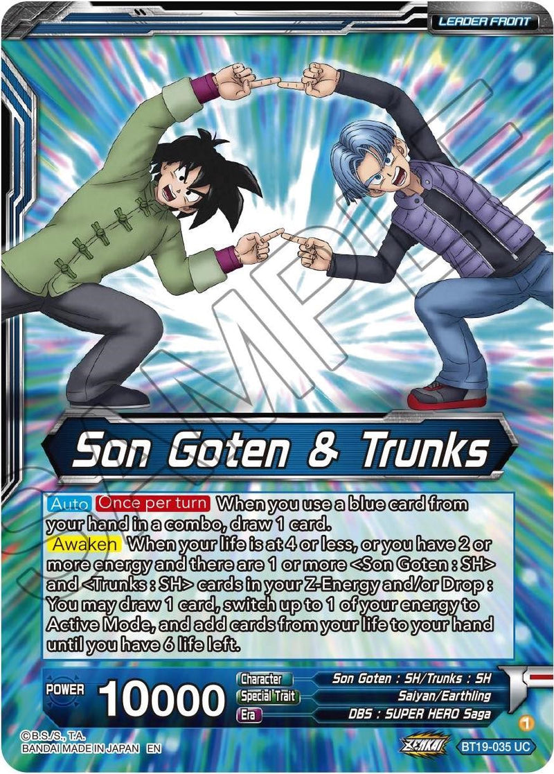 dragon ball super card game gotenks Son Goten & Trunks // Gotenks, Fusion Hiccup (BT19-035) [Fighter's Amb