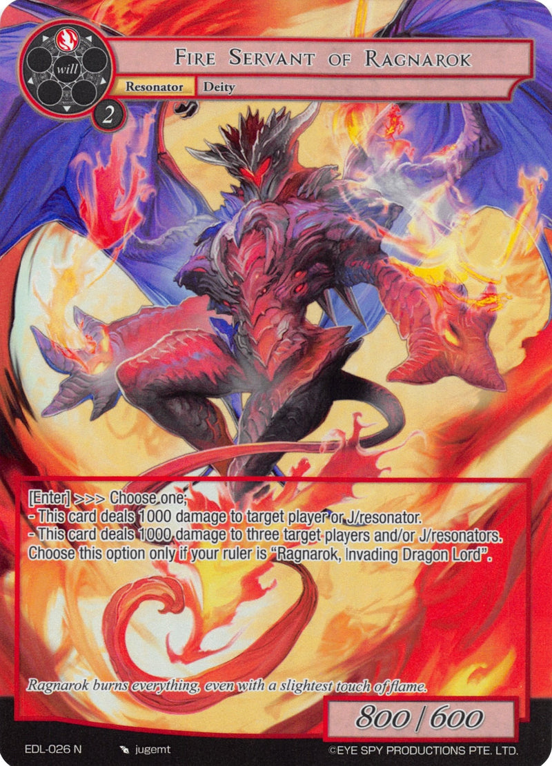 Fire Servant of Ragnarok (Full Art) (EDL-026) [The Epic of the Dragon Lord]