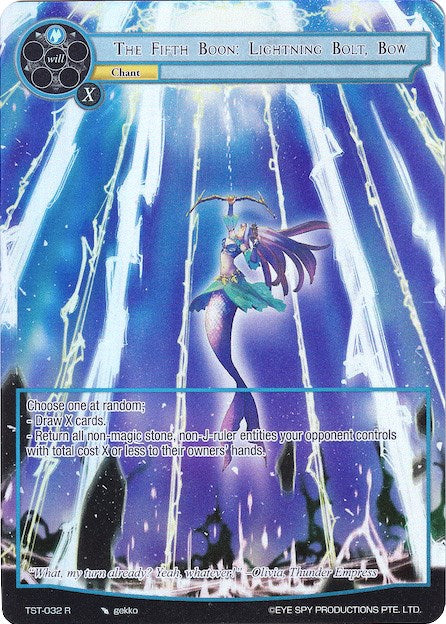 The Fifth Boon: Lightning Bolt, Bow (Full Art) (TST-032) [The Seventh]