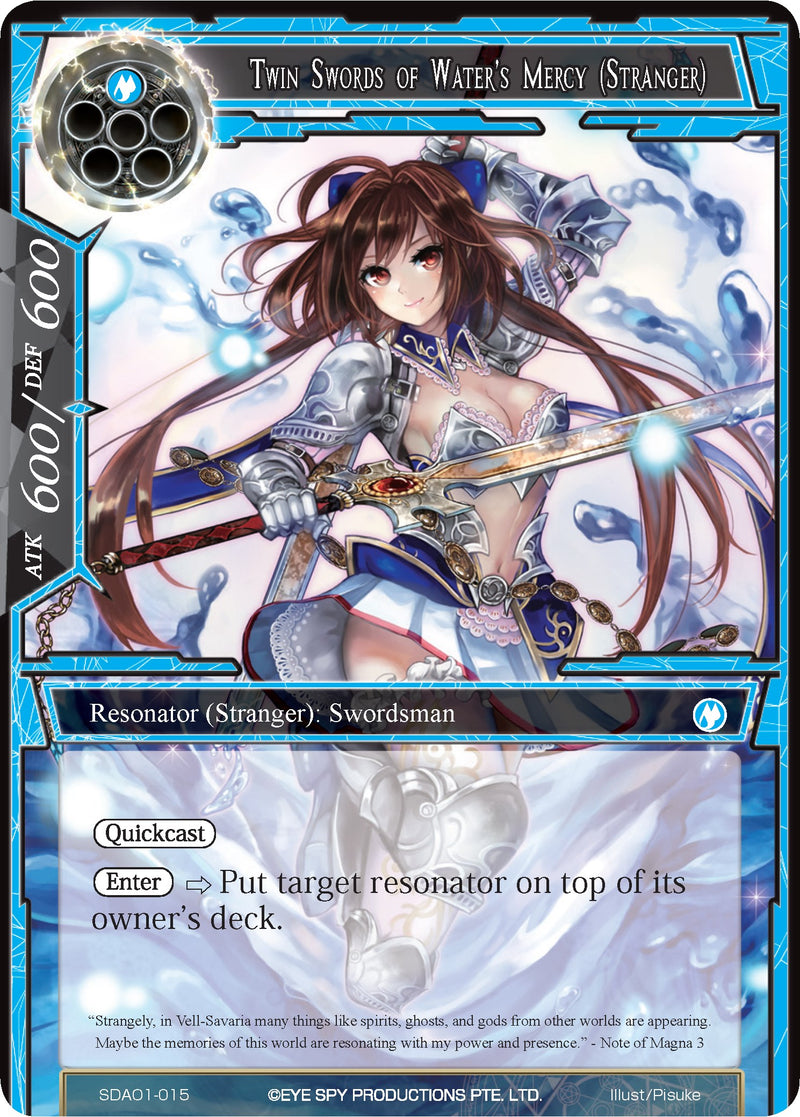 Twin Swords of Water's Mercy (Stranger) (SDAO1-015) [Alice Origin Starter Deck]