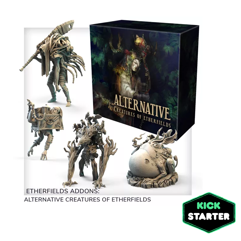 Alternative Creatures of Etherfields box with miniatures