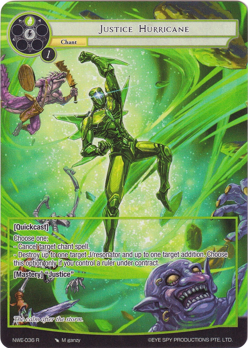 Justice Hurricane (Full Art) (NWE-036 R) [A New World Emerges]