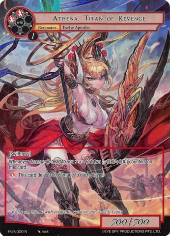 Athena, Titan of Revenge (Full Art) (PofA-020) [Alice Origin IV: Prologue of Attoractia]