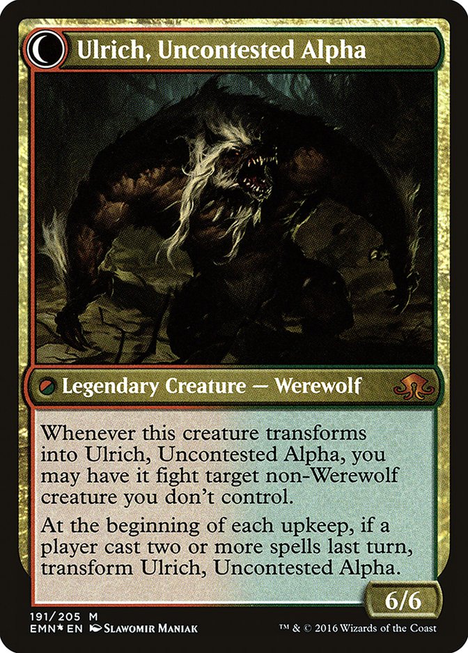 Ulrich of the Krallenhorde // Ulrich, Uncontested Alpha [Eldritch Moon Prerelease Promos]