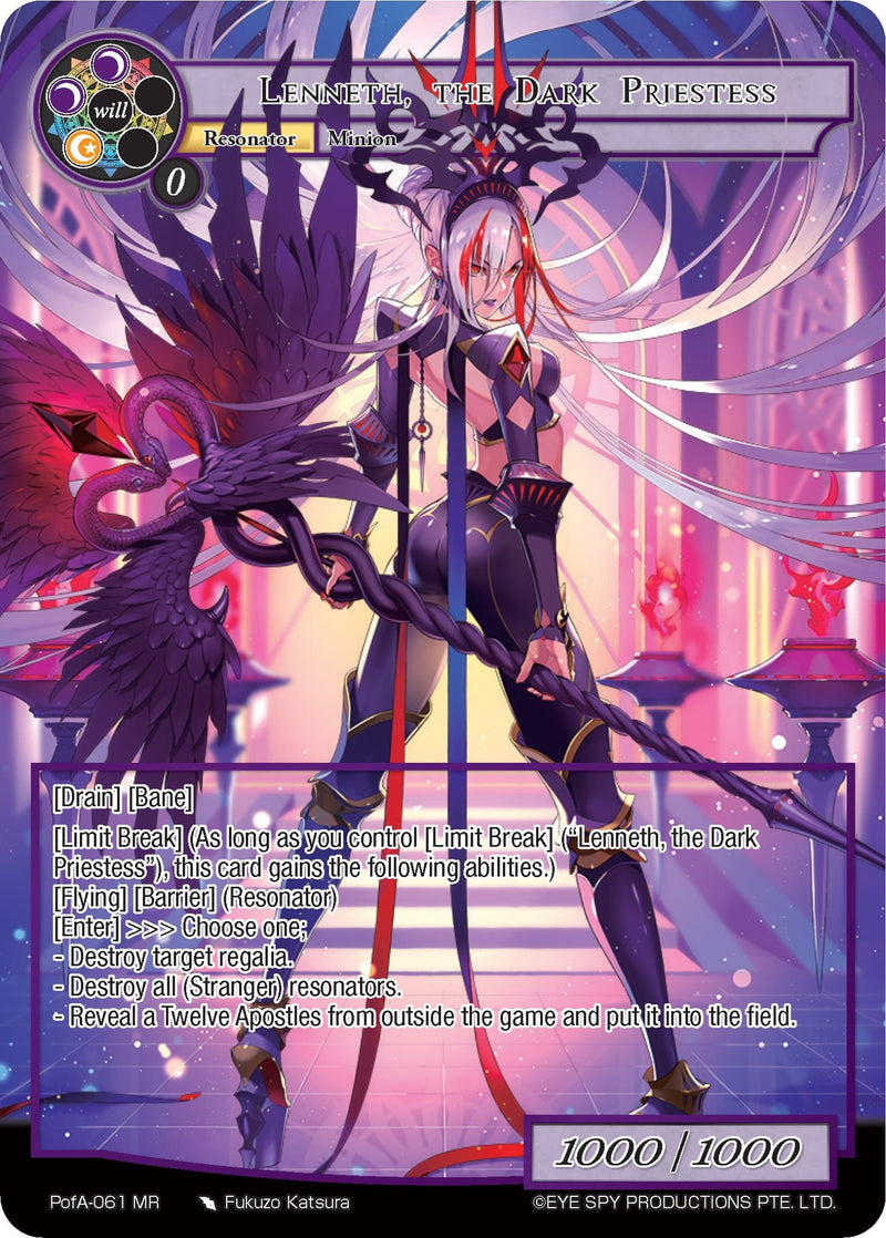 Lenneth, the Dark Priestess (Full Art) (PofA-061) [Alice Origin IV: Prologue of Attoractia]