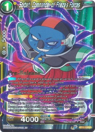 Sorbet, Commander of Frieza's Forces (BT12-104) [Vicious Rejuvenation Prerelease Promos]