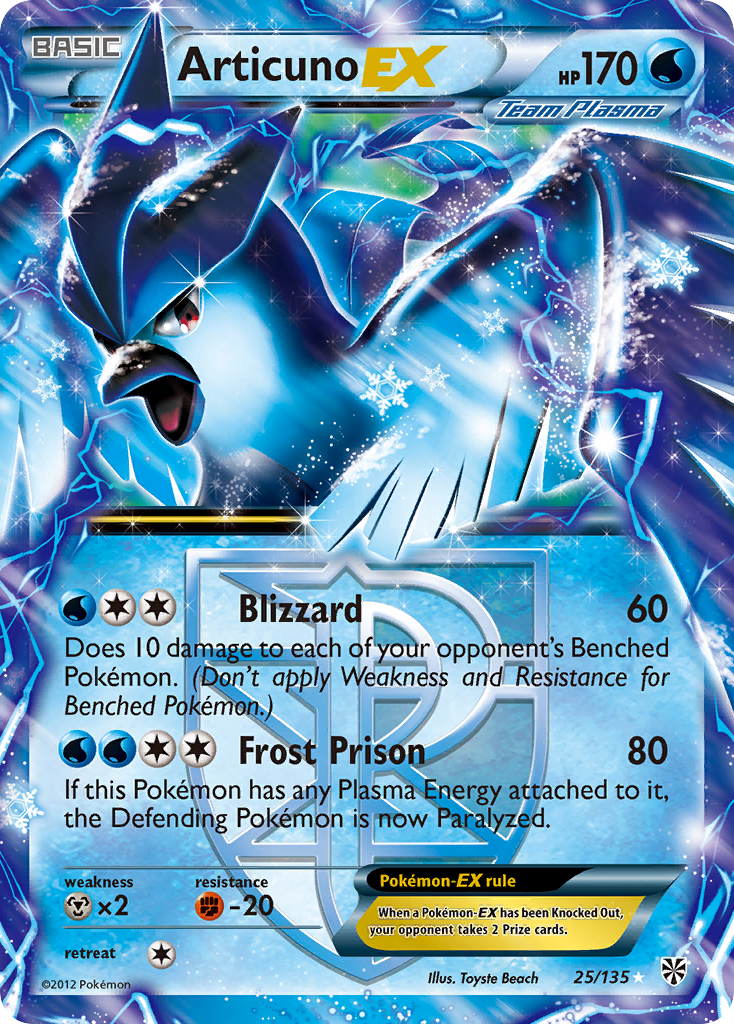 Articuno EX (25/135) [Black & White: Plasma Storm]