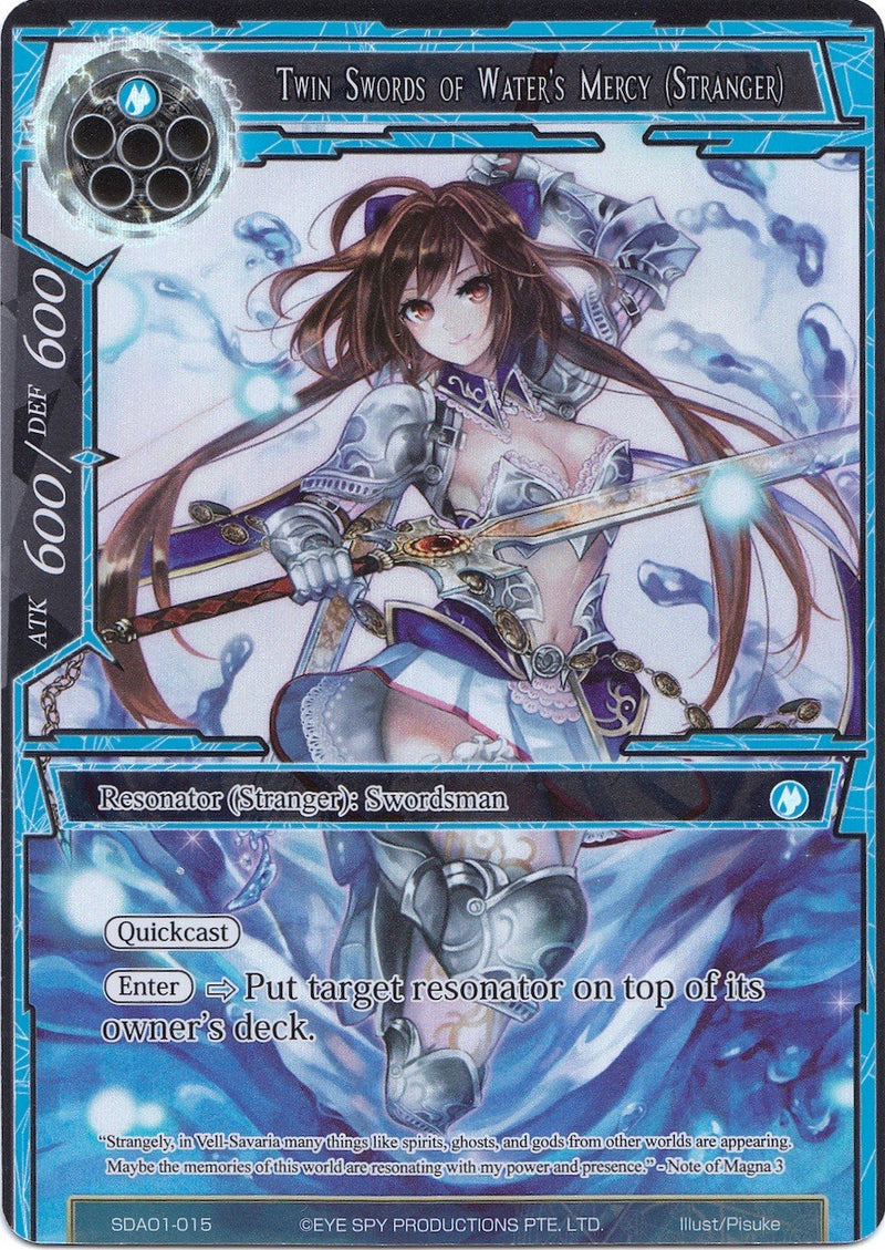 Twin Swords of Water's Mercy (Stranger) (Full Art) (SDAO1-015) [Alice Origin Starter Deck]