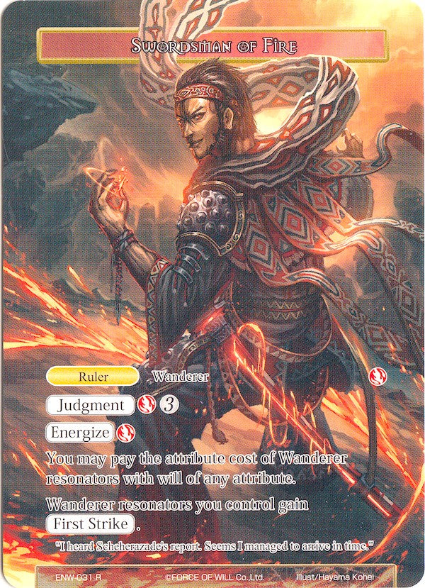 Swordsman of Fire // Dimension Brigade's Leader, Adelbert (Full Art) (ENW-031) [Echoes of the New World]