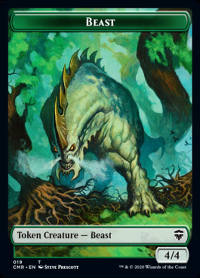 Beast (18) // Beast (19) Double-Sided Token [Commander Legends Tokens]