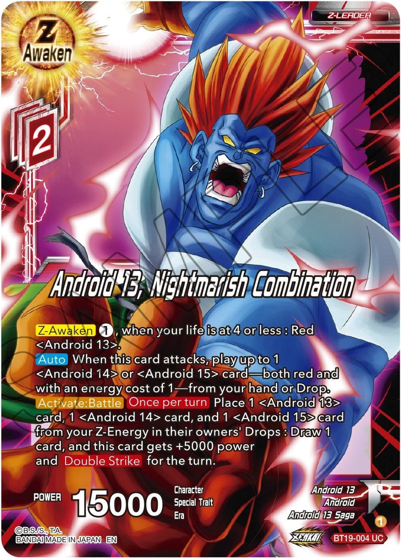 Android 13, Nightmarish Combination (BT19-004) [Fighter's Ambition]