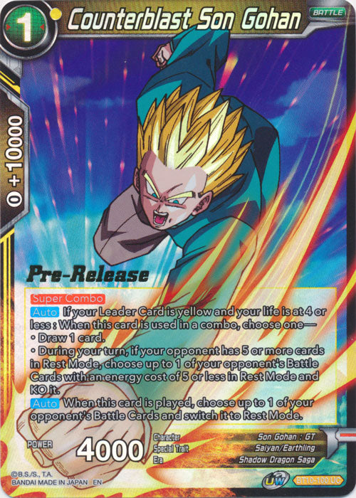 Counterblast Son Gohan (BT10-100) [Rise of the Unison Warrior Prerelease Promos]