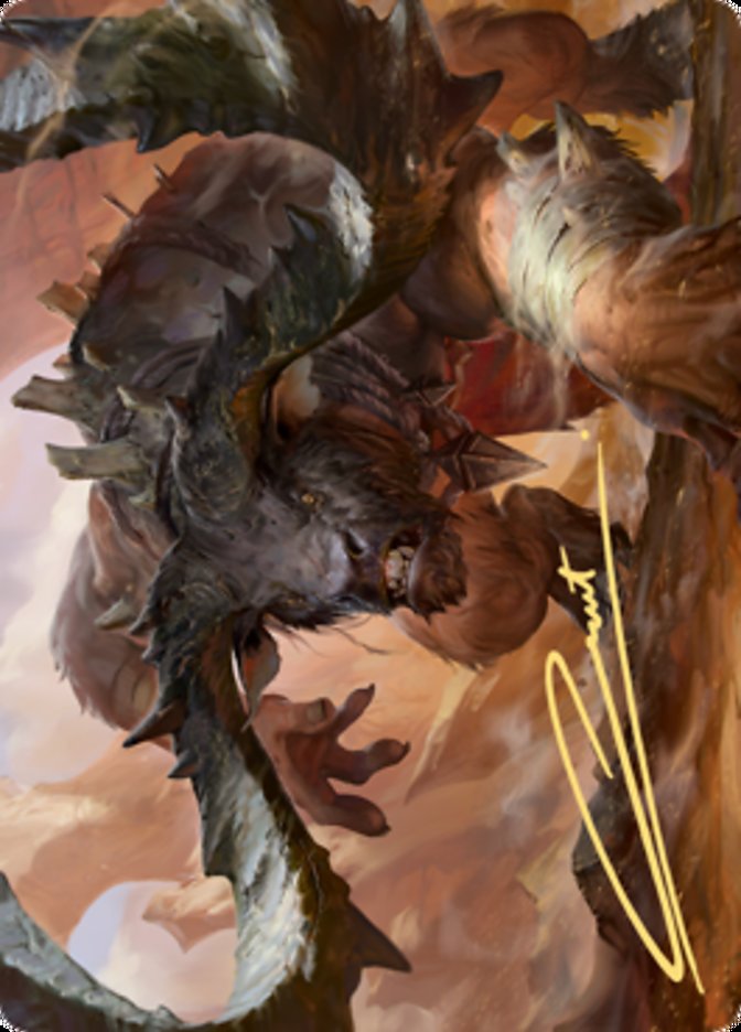 Moraug, Fury of Akoum Art Card (Gold-Stamped Signature) [Zendikar Rising Art Series]