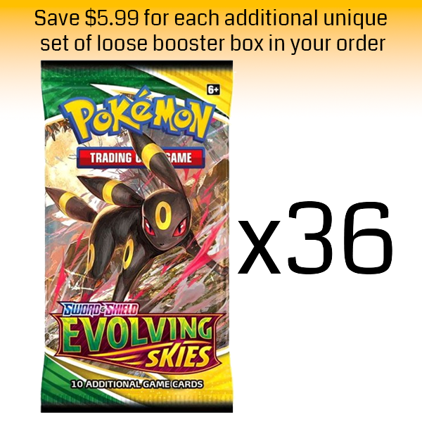 Pokémon TCG: Evolving Skies Loose Booster Box: 36 Loose Packs