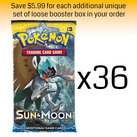 Pokémon TCG: Sun & Moon Loose Booster Box: 36 Loose Packs