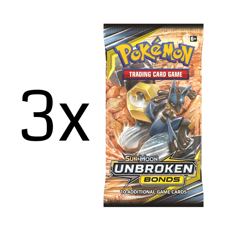 Pokmon TCG: Sun & Moon: Unbroken Bonds Booster Pack: 3 Pack Pokmon TCG: Sun & Moon: Unbroken Bonds Booster Pack: 3 Pack